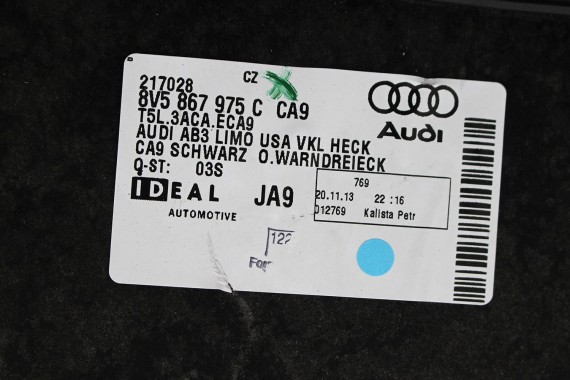 AUDI A3 SEDAN BOCZEK KLAPY 8V5867975C 8V5867975H BAGAŻNIKA wykończenie bagażnik tapicerka 8V5 867 975 C 8V5867975C 8V5867975H