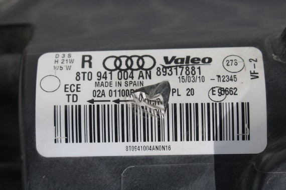 AUDI A5 S-LINE 8T LZ3M PRZÓD maska błotniki zderzak pas przedni wzmocnienie błotnik lampy Xenon Led Kolor: LZ3M - czerwony 8T
