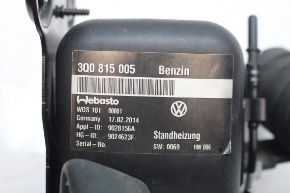 VW PASSAT B8 OGRZEWANIE POSTOJOWE WEBASTO 3Q0815005 3Q0 815 005  3G  silnik benzynowy 1.4 TSi