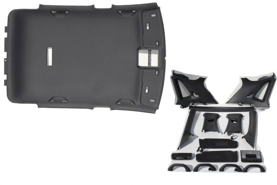 VW POLO PODSUFITKA SŁUPKI TAPICERKA CZARNA 6R4867501BJ 6R4 867 501 BJ 5 drzwi 6R CE6  czarny tytanowy KOMPLET Z SŁUPKAMI SŁUPKÓW