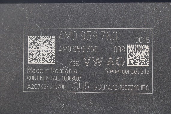 AUDI A4 Q7 STEROWNIK MODUŁ 4M0959760 4M6959760 4M0 959 760 USTAWIANIA SIEDZENIA I OPARCIA FOTELA 8W 4M USA 4M6959760 4M0959760