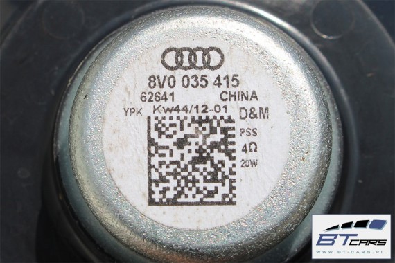 AUDI A3 ZESTAW GŁOŚNIKÓW GŁOŚNIKI 8V0035398 8V0035399 8V0035411 8V0035411B 8V0035415 8V0035415A 3-drz. 8V 2013-