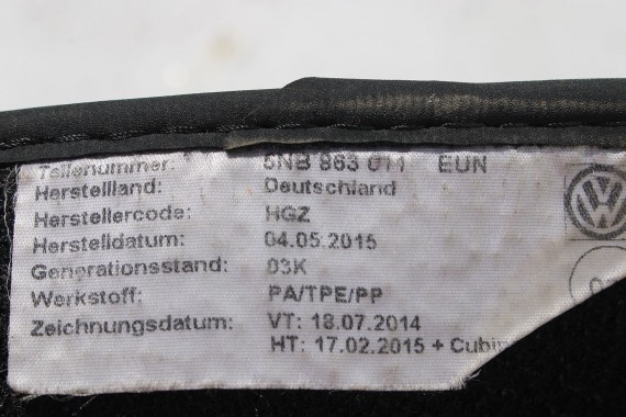 VW TIGUAN II DYWANIKI PODŁOGI 5NB863011 wycieraczki EUN czarny ZESTAW DYWANIKÓW 5NB 863 011 5NA 5NB863011 5NB863011  5NB863011