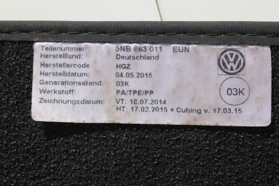 VW TIGUAN II DYWANIKI PODŁOGI 5NB863011 wycieraczki EUN czarny ZESTAW DYWANIKÓW 5NB 863 011 5NA 5NB863011 5NB863011  5NB863011