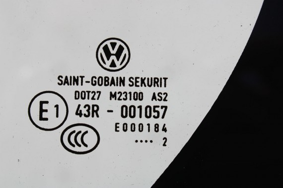 VW GOLF 7 VII SZYBA DRZWI LEWE 5G6845213 lewa tył tylna 5G6 845 213 rok 2012 zielony E1 drzwiowa 5G AS2 5G6845213B 5G6845213C