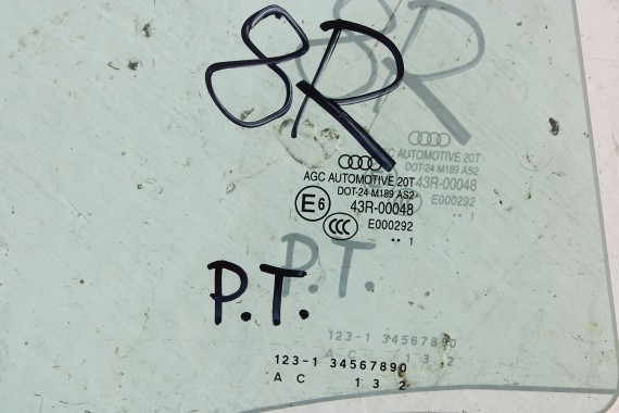 AUDI Q5 SZYBA DRZWI PRAWE 8R0845206  prawa tylna drzwiowa rok produkcji 2011 zielona E6 AS2 8R0 845 206 8R tył tylna