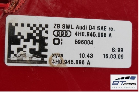 AUDI A8 LAMPA TYŁ TYLNA 4H0945095A 4H0945096A d4 4H0 945 095 USA 4H0945095A 4H0945096A błotnika 4H0945095A 4H0945096 4H0945095