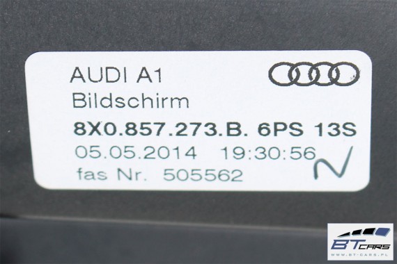 AUDI A1 FL CZYTNIK 8XA035180 + MONITOR ZESTAW MMI CD 8X0857273B 8XA 035 180 8X 2015- RMC LCD