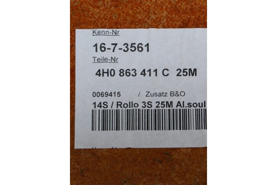 AUDI A8 S8 TAPICERKA PÓŁKI TYLNEJ 4H0863411C półka tylna tył Kolor: 25M czarny 4H0 863 411 C d4 2010-2017 4H0863411L 4H0863411C