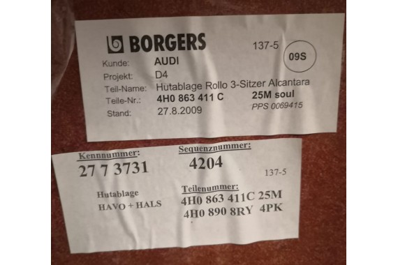 AUDI A8 S8 TAPICERKA PÓŁKI TYLNEJ 4H0863411C półka tylna tył Kolor: 25M czarny 4H0 863 411 C d4 2010-2017 4H0863411L 4H0863411C