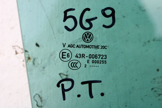 VW GOLF 7 VII KOMBI SZYBA DRZWI LEWE 5G9845026A lewa tył tylna 5G9 845 026 rok 2012 kolor zielony E6 drzwiowa 5G9 5G9845026