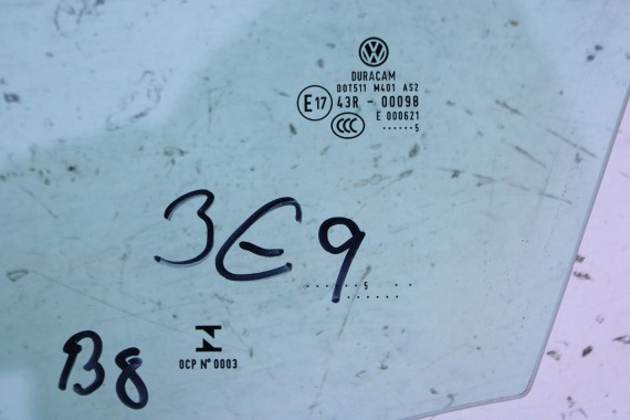 VW PASSAT B8 SZYBA DRZWI LEWE 3G0845201 lewa przód przednia kierowcy 3G0 845 201 rok 2015 zielony E17 AS2 drzwiowa 3G 3G9 2015-