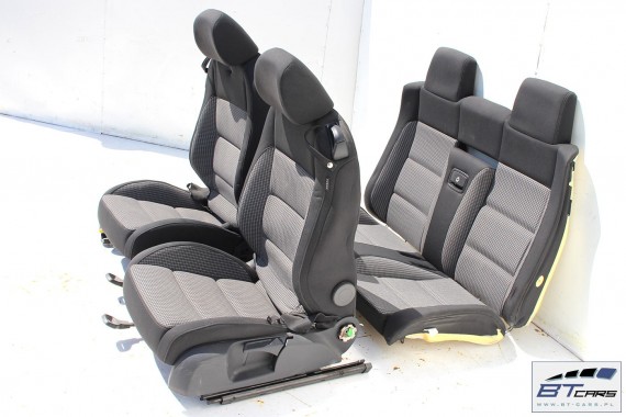 VW EOS FOTELE KOMPLET FOTELI siedzeń siedzenia fotel tapicerka 1Q 1Q0 welur kolor czarno - szary