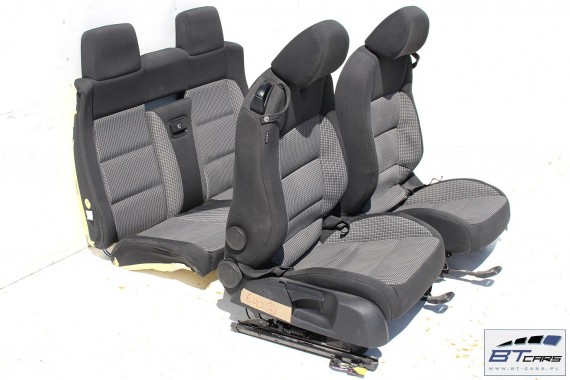VW EOS FOTELE KOMPLET FOTELI siedzeń siedzenia fotel tapicerka 1Q 1Q0 welur kolor czarno - szary