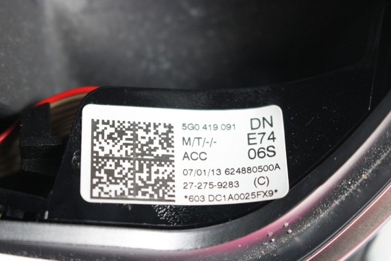 VW GOLF VII 7 PASSAT B8 KIEROWNICA BIEGI 5G0419091DN 5G0419091GF 5G0 419 091 DN 5G0 419 091 GF Kolor: E74 - czarny POLO
