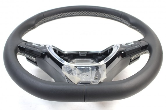 VW GOLF 7 B8 KIEROWNICA BIEGI SKÓRA 5G0419091DL 5G0419091GD 5G0 419 091 DL RIE - czarny / srebrnoszary biała nić 5G0419091DL