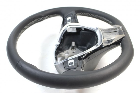 VW GOLF 7 B8 KIEROWNICA BIEGI SKÓRA 5G0419091DL 5G0419091GD 5G0 419 091 DL RIE - czarny / srebrnoszary biała nić 5G0419091DL