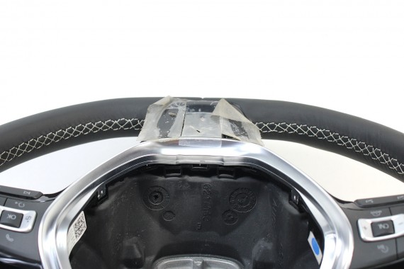 VW GOLF 7 B8 KIEROWNICA BIEGI SKÓRA 5G0419091DL 5G0419091GD 5G0 419 091 DL RIE - czarny / srebrnoszary biała nić 5G0419091DL