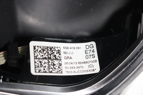 VW GOLF 7 VII ARTEON POLO PASSAT B8 KIEROWNICA 5G0419091DG 5G0419091FT 5G0 419 091 DG 5G0 419 091 FT Kolor: E74 - czarny