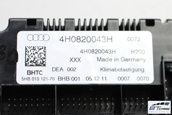 AUDI A8 S8 PANEL KLIMATYZACJI 4H0820043H 4H0820043E 4H0820043L moduł sterownik nawiewu klimy przedni przód 4H0820043H 4H0820043E