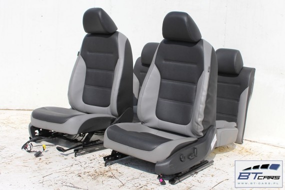 VW JETTA FOTELE KOMPLET FOTELI siedzeń siedzenia fotel tapicerka 5C0 5C 2010- skóra w kolorze czarnym i szarym USA