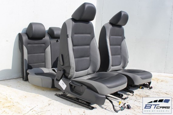 VW JETTA FOTELE KOMPLET FOTELI siedzeń siedzenia fotel tapicerka 5C0 5C 2010- skóra w kolorze czarnym i szarym USA