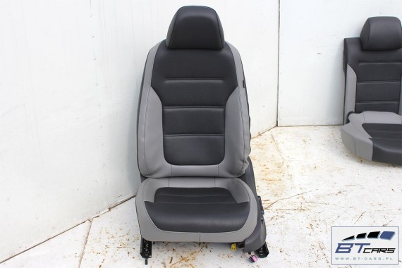 VW JETTA FOTELE KOMPLET FOTELI siedzeń siedzenia fotel tapicerka 5C0 5C 2010- skóra w kolorze czarnym i szarym USA