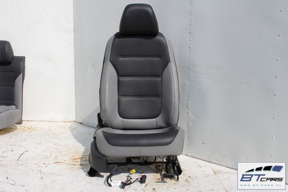 VW JETTA FOTELE KOMPLET FOTELI siedzeń siedzenia fotel tapicerka 5C0 5C 2010- skóra w kolorze czarnym i szarym USA