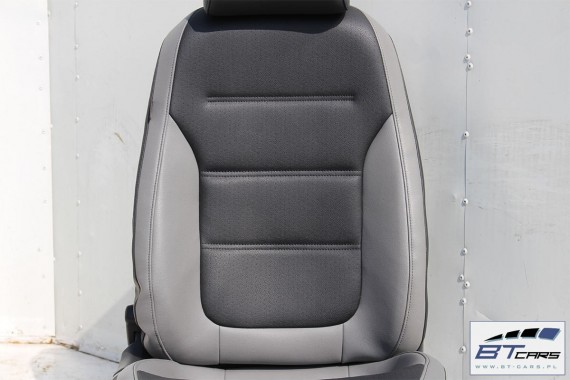 VW JETTA FOTELE KOMPLET FOTELI siedzeń siedzenia fotel tapicerka 5C0 5C 2010- skóra w kolorze czarnym i szarym USA