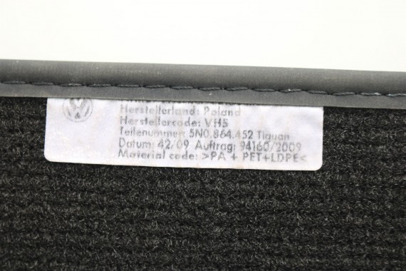 VW TIGUAN DYWANIKI PODŁOGI 5N1863011 wycieraczki EUN KOMPLET DYWANIKÓW 5N1863011 5N 5N1863435 5N0864451 5N1863435A 5N1863436A