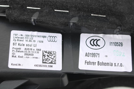 AUDI E TRON FOTELE KOMPLET FOTELI siedzeń siedzenia tapicerka ETRON 4KE kolor czarny