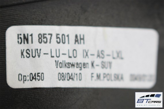 VW TIGUAN LUSTERKO DRZWI LEWE 9 pin kabli LA7W zewnętrzne elektrycznie składane 5N 5N0 9pin 5N1857501AH 5N1 857 501 AH