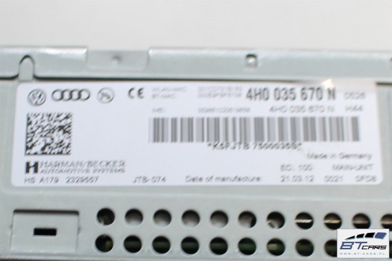 AUDI A8 CZYTNIK MMI 4H0035670N 3G+ SD SIM 4H0 035 670 N 4H0035670N NAWIGACJI nawigacja HIGH MID 4H MULTIMEDIA NAVI J0R035670Q