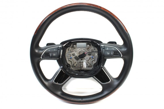 AUDI A8 KIEROWNICA DREWNO 4H0419091AD 4H0 419 091 AD 4H-D4 4H0419091N FIN czarny 4H0419091AD 4H0419091N 4H0419091AD 4H0419091N