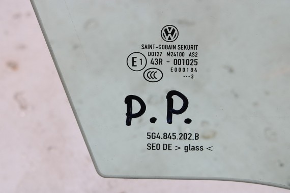 VW GOLF 7 SZYBA DRZWI PRAWE 5G4845202B prawa przód przednia pasażera 5G4845202A 5G4845202 5G4 845 202 2013 zielony drzwiowa VII