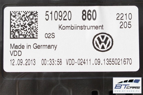 VW GOLF 7 SPORTSVAN ZEGARY ZEGAR BENZYNA 510920860 510 920 860