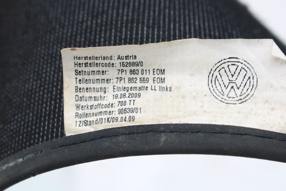 VW TOUAREG DYWANIKI WYCIERACZKI PODŁOGI 7P1863011 7P1863560 7P1 863 011 7P EOM czarny tytanowy wykładziny 7P1862560 7P1862559