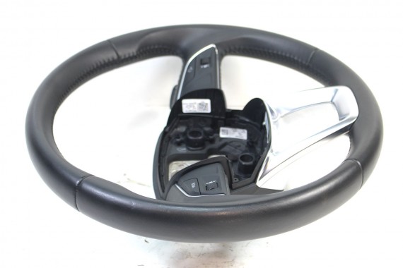 AUDI A4 Q5 KIEROWNICA + BIEGI SKÓRA 8W0419091AT 8W0 419 091 AT 8W B9 MJM - czarny (soul) 8W0419091EA