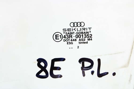 AUDI A4 SZYBA DRZWI LEWE 8E0845021 lewa przód przednia 8E0 845 021 rok 2008 kolor E1 AS2 zielony drzwiowa 8K 8E0845021 8E0845021