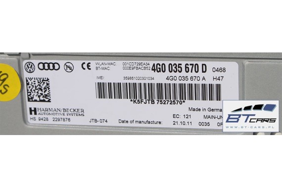AUDI A6 A7 CZYTNIK MMI 3G+ DVD SD SIM navi 4G0035670D 4G0035670G 4G0035670A 4G0035670AX 4G0035670AX 4G0 035 670 D 4G 4G0035670D