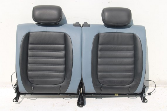VW THE BEETLE FOTELE KOMPLET FOTELI siedzeń siedzenia tapicerka + boczek boczki drzwi 5C 5C0 kolor czarny  - błekitny skóra USA