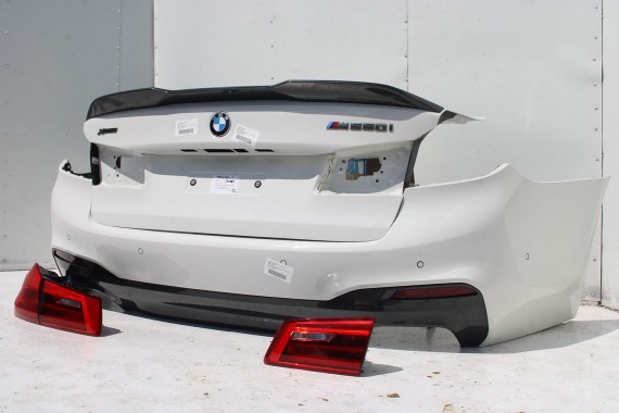 BMW M5 5 G30 TYŁ ZDERZAK + KLAPA BAGAŻNIKA LAMPY tylna 300 Alpinweiss Biały M pakiet Carbon 41007440695 51128067763 51192457441