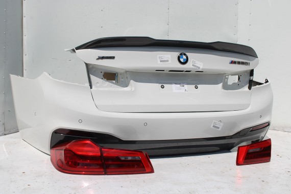 BMW M5 5 G30 TYŁ ZDERZAK + KLAPA BAGAŻNIKA LAMPY tylna 300 Alpinweiss Biały M pakiet Carbon 41007440695 51128067763 51192457441