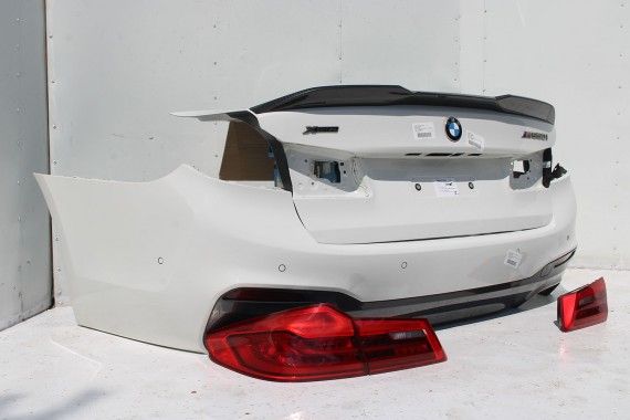 BMW M5 5 G30 TYŁ ZDERZAK + KLAPA BAGAŻNIKA LAMPY tylna 300 Alpinweiss Biały M pakiet Carbon 41007440695 51128067763 51192457441