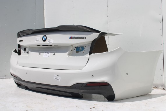 BMW M5 5 G30 TYŁ ZDERZAK + KLAPA BAGAŻNIKA LAMPY tylna 300 Alpinweiss Biały M pakiet Carbon 41007440695 51128067763 51192457441