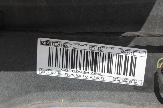 BMW M5 5 G30 TYŁ ZDERZAK + KLAPA BAGAŻNIKA LAMPY tylna 300 Alpinweiss Biały M pakiet Carbon 41007440695 51128067763 51192457441