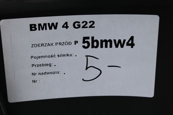 BMW 4 G22 G23 ZDERZAK PRZEDNI PRZÓD M pakiet Kolor: A96 Mineral-weiss metallic 	Biały M pakiet M POWER 63178089525 63178089526