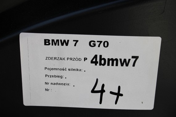 BMW 7 i7 G70 ZDERZAK PRZEDNI PRZÓD 475 Black-sapphire metallic Czarny M PAKIET 5111 9464046 15857711 5111 9883454 9464046 chrom