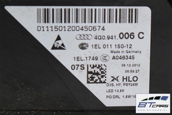 AUDI A6 ALLROAD PRZÓD maska błotniki zderzak pas lampy wzmocnienie błotnik 4G 4G0 LX7W lodowo P5P5 4G0807065 4G9821101 4G9821102