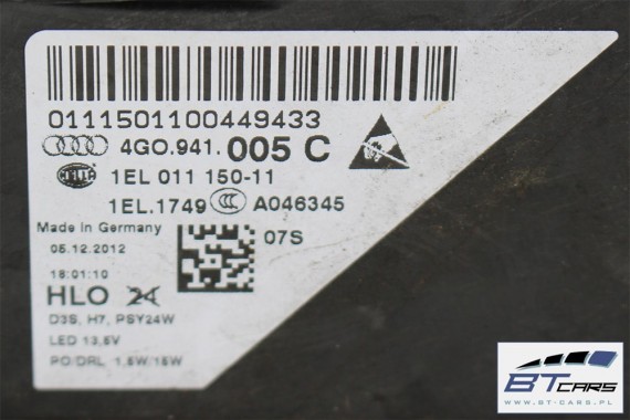 AUDI A6 ALLROAD PRZÓD maska błotniki zderzak pas lampy wzmocnienie błotnik 4G 4G0 LX7W lodowo P5P5 4G0807065 4G9821101 4G9821102